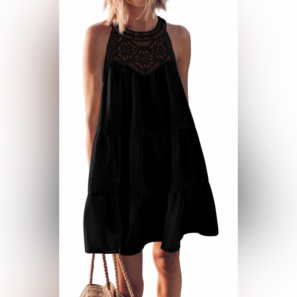 🆕Halter Neck A-Line Boho Mini Dress